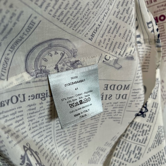 Dior Short-Sleeve Newspaper Print - Pink Blue - Picture 6 of 6